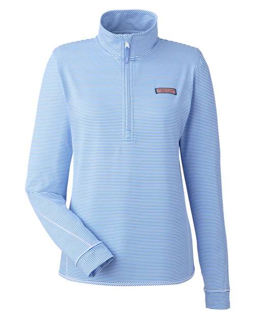 vineyard vines K002521 Women's Microstripe Sankaty Half-Zip Pullover
