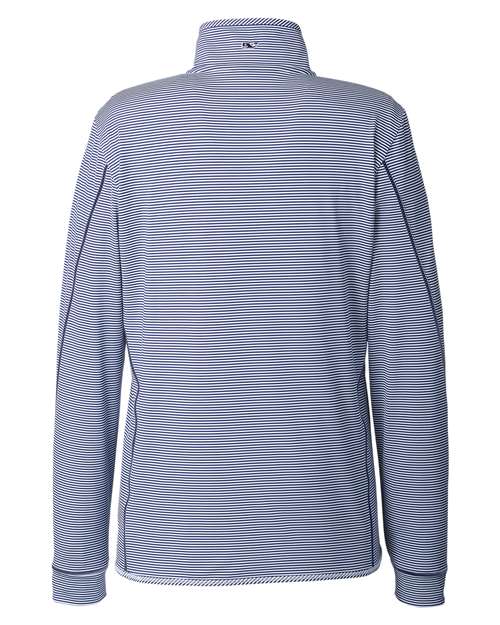 vineyard vines K002521 Women's Microstripe Sankaty Half-Zip Pullover