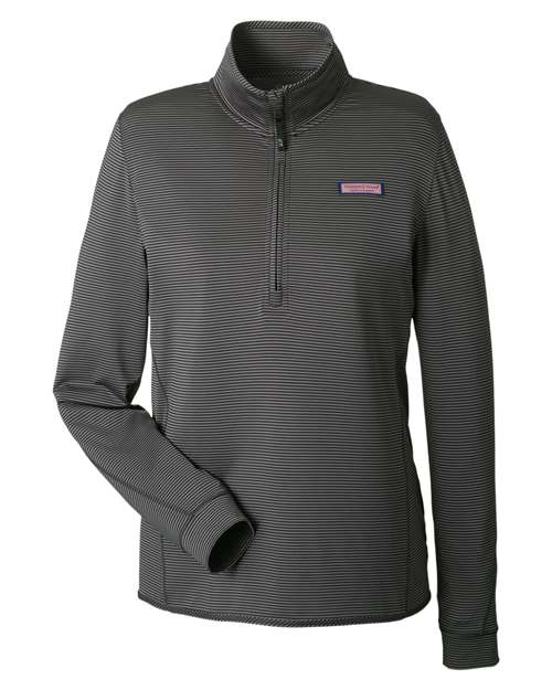 vineyard vines K002521 Women's Microstripe Sankaty Half-Zip Pullover