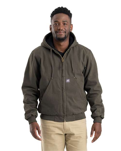 Berne Apparel HJ375T Men's Tall Heartland Washed Cotton Duck Hooded Jacket