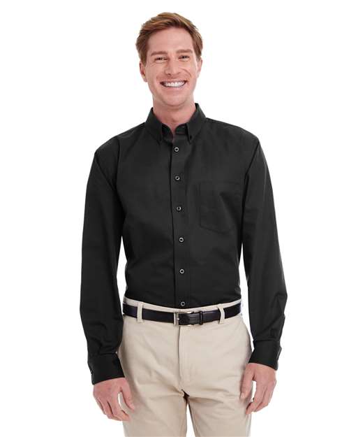 Harriton M581 Men's Foundation Cotton Twill Dress Shirt with Teflon