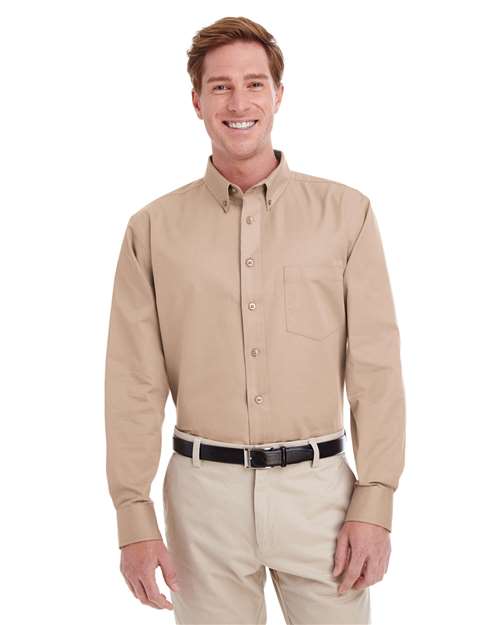 Harriton M581 Men's Foundation Cotton Twill Dress Shirt with Teflon