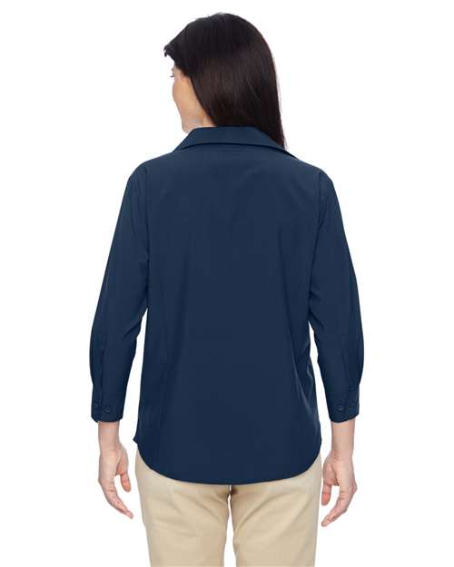 Harriton M610W Women's Paradise Three-Quarter Pullover Sleeve Performance Shirt