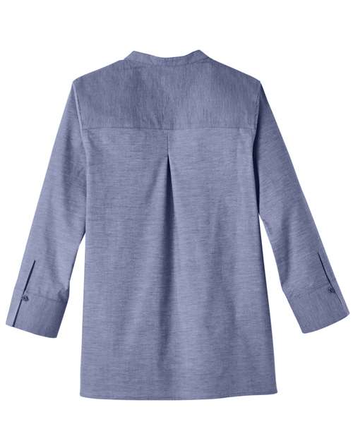 Devon & Jones DG562W Women's Crown Collection® Stretch Pinpoint Chambra Three-Quarter Sleeve Shirt