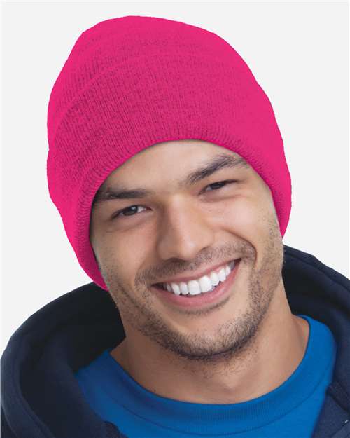 Bayside 3825 USA-Made 12'' Knit Cuffed Beanie