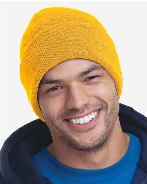Bayside 3825 USA-Made 12'' Knit Cuffed Beanie