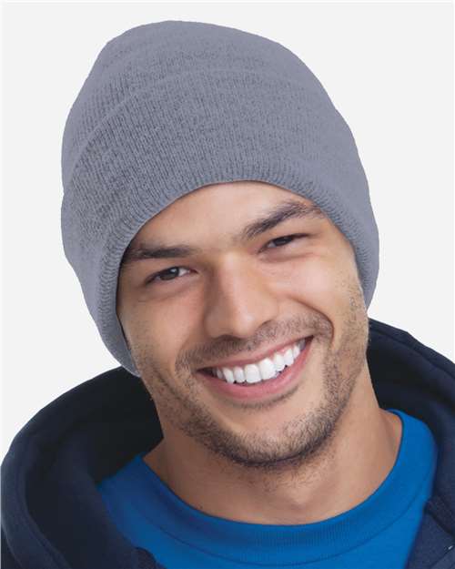 Bayside 3825 USA-Made 12'' Knit Cuffed Beanie