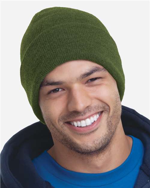 Bayside 3825 USA-Made 12'' Knit Cuffed Beanie