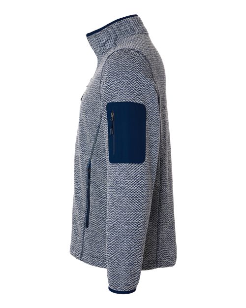 North End NE730 Men's Jasper Jacquard Full-Zip Fleece Jacket
