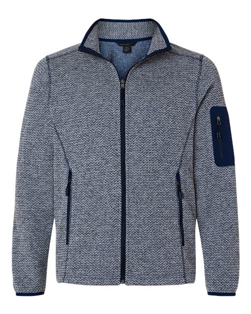 North End NE730 Men's Jasper Jacquard Full-Zip Fleece Jacket