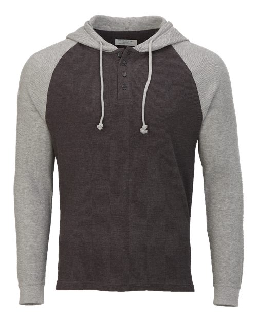 Boxercraft BM3702 Unisex Waffle Knit Pullover Hooded Long Sleeve T-Shirt