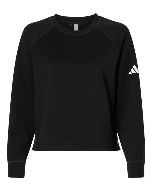 Adidas A1014 Women's Beyond Side-Snap Crewneck Sweatshirt