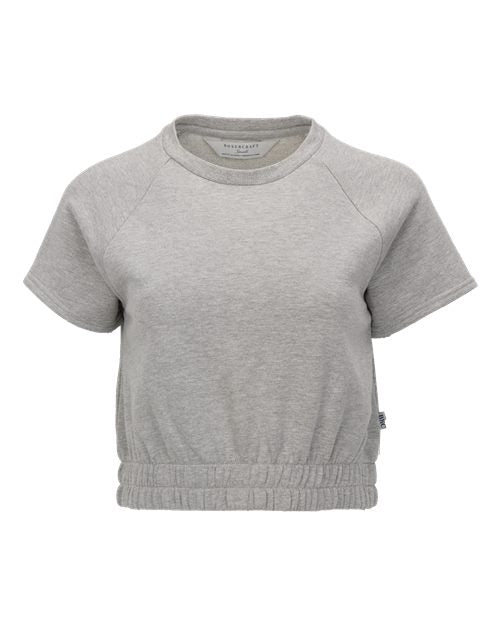 Boxercraft BW2103 Women's French Terry Short Sleeve Cropped Crewneck Sweatshirt