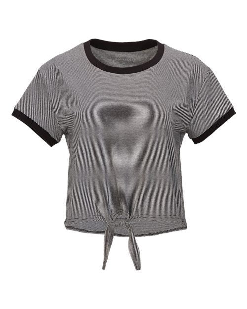 Boxercraft BW2107 Women's Striped Tie Front T-Shirt