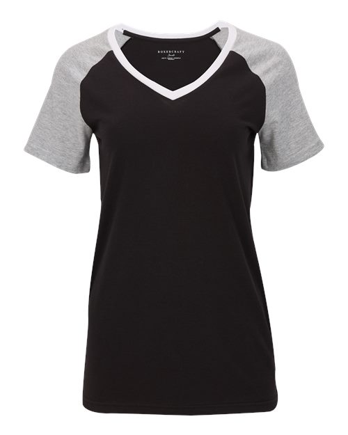 Boxercraft BW2204 Women's Colorblocked V-Neck T-Shirt
