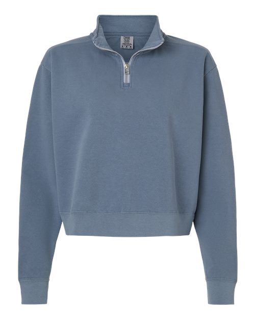 Comfort Colors 1580L Women's Garment-Dyed Mid-Length Quarter-Zip Sweatshirt