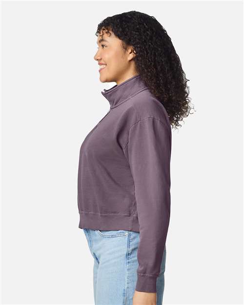Comfort Colors 1580L Women's Garment-Dyed Mid-Length Quarter-Zip Sweatshirt