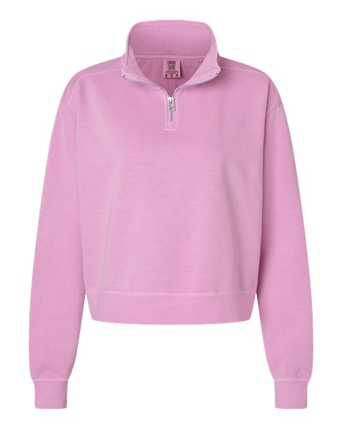 Comfort Colors 1580L Women's Garment-Dyed Mid-Length Quarter-Zip Sweatshirt