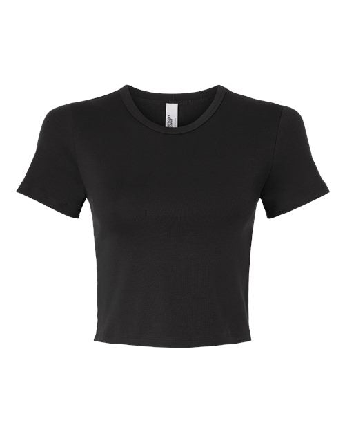 American Apparel BR210 Women's Baby Rib Fitted Cropped Tee