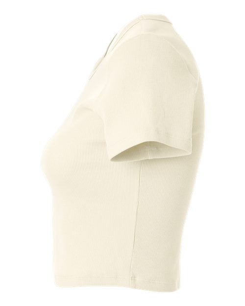 American Apparel BR210 Women's Baby Rib Fitted Cropped Tee