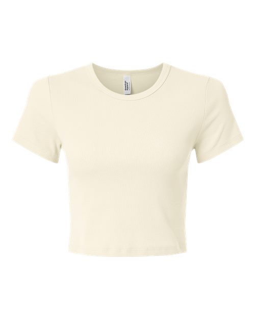 American Apparel BR210 Women's Baby Rib Fitted Cropped Tee
