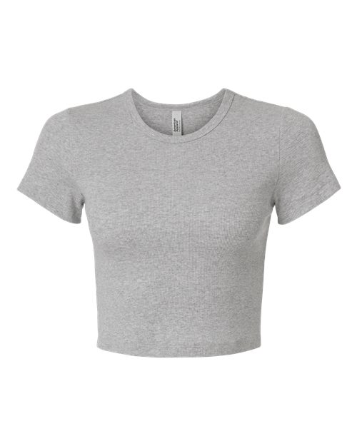American Apparel BR210 Women's Baby Rib Fitted Cropped Tee