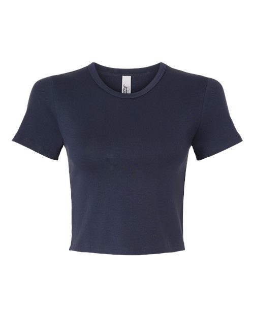 American Apparel BR210 Women's Baby Rib Fitted Cropped Tee