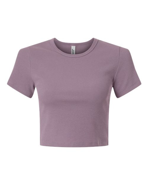 American Apparel BR210 Women's Baby Rib Fitted Cropped Tee