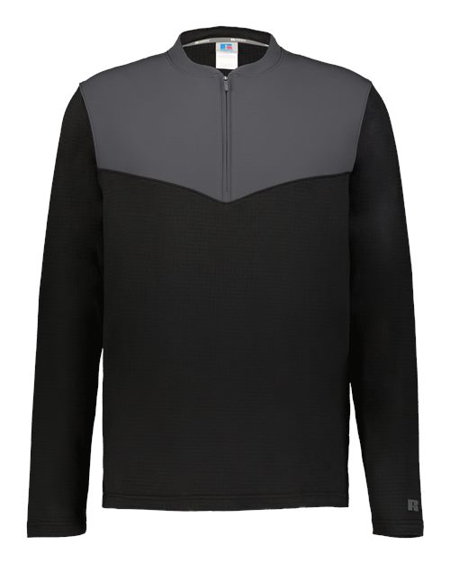 Russell Athletic R03GKM Unisex Sideline Grid Fleece Quarter-Zip Pullover