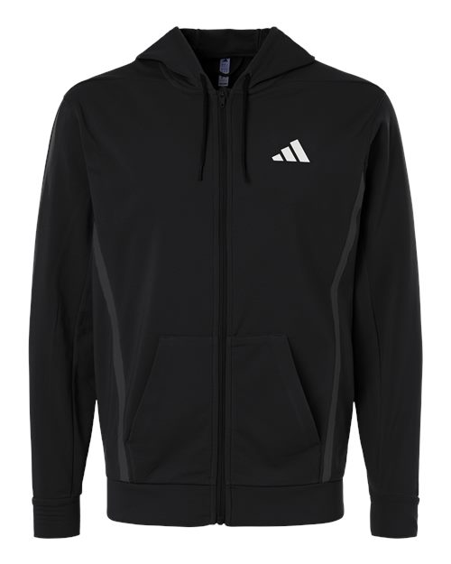 Adidas AT208 Men's Game & Go Fleece Full-Zip Hooded Sweatshirt
