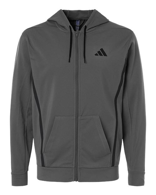 Adidas AT208 Men's Game & Go Fleece Full-Zip Hooded Sweatshirt