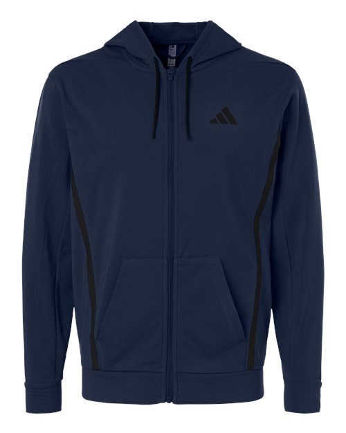 Adidas AT208 Men's Game & Go Fleece Full-Zip Hooded Sweatshirt