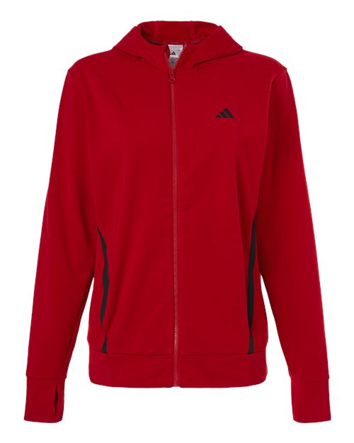 Adidas AT209 Women's Game & Go Fleece Full-Zip Hooded Sweatshirt