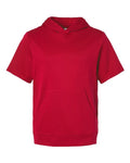 Team 365 TT404 Unisex Squad Tech Fleece Hooded Short-Sleeve Sweatshirt