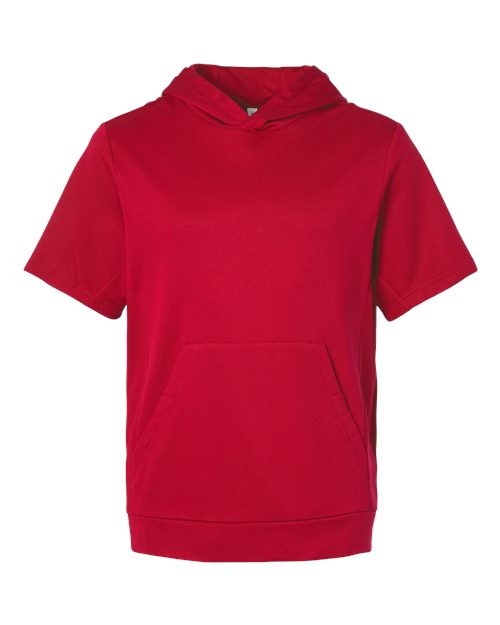 Team 365 TT404 Unisex Squad Tech Fleece Hooded Short-Sleeve Sweatshirt