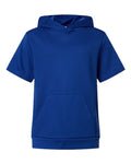 Team 365 TT404Y Youth Squad Tech Fleece Hooded Short-Sleeve Sweatshirt