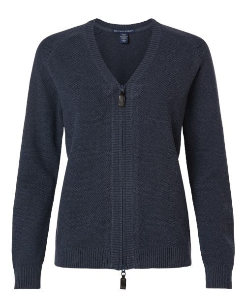 Devon & Jones DG451W Women's Hartland Textured Full Zip Sweater
