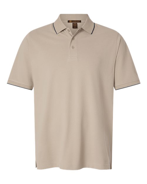 Harriton M215 Men's Valiant Cotton Snag Protect Tipped Polo