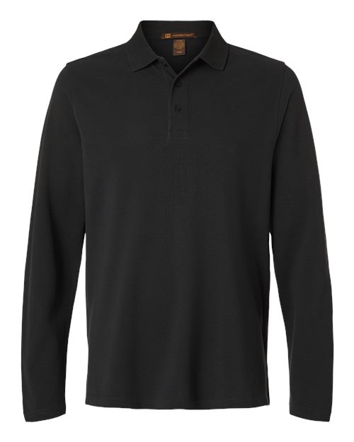 Harriton M205L Men's Valiant Cotton Snag Protect Long-Sleeve Polo