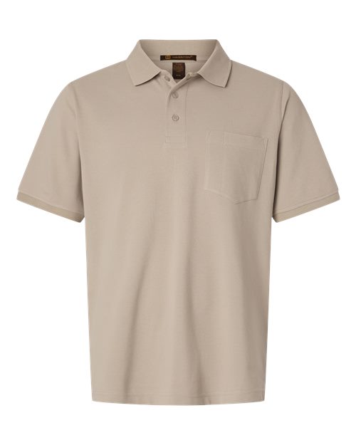 Harriton M205P Men's Valiant Cotton Snag Protect Pocket Polo
