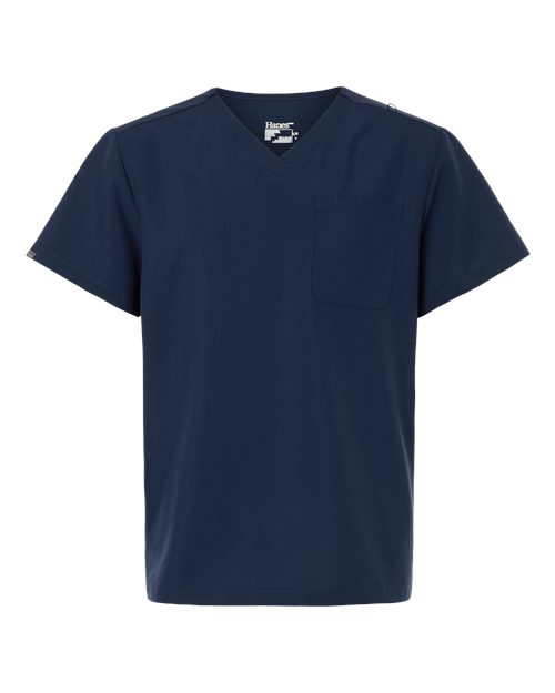 Hanes HMB000 Men's V-Neck 1 Pocket Scrub Top