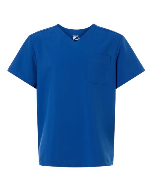 Hanes HMB000 Men's V-Neck 1 Pocket Scrub Top