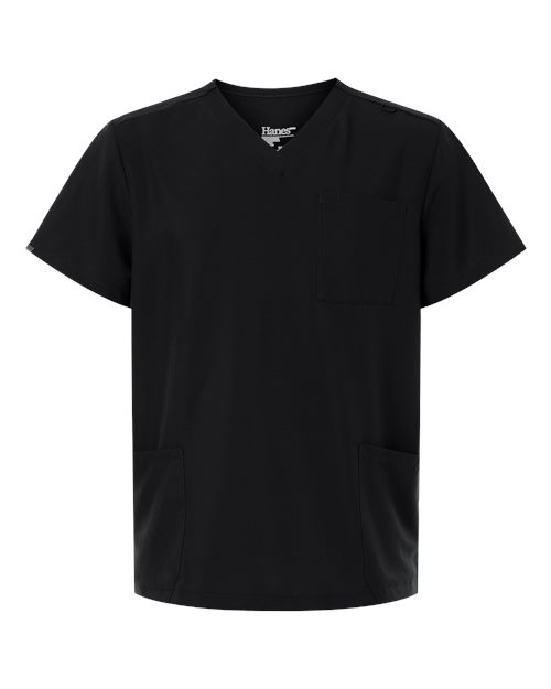 Hanes HMB002 Men's V-Neck 3 Pocket Scrub Top