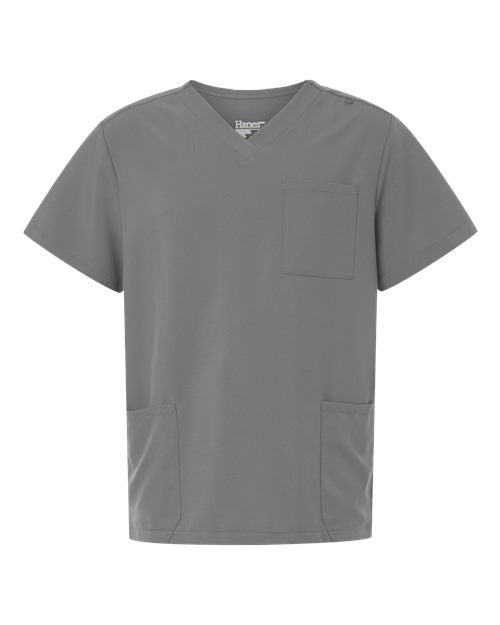Hanes HMB002 Men's V-Neck 3 Pocket Scrub Top