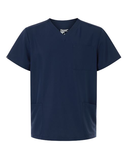 Hanes HMB002 Men's V-Neck 3 Pocket Scrub Top