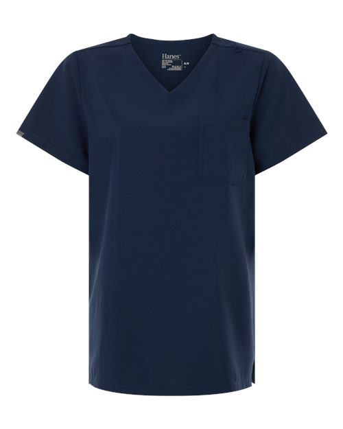 Hanes HSB000 Women's V-Neck 1 Pocket Scrub Top