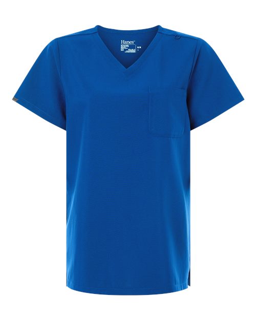 Hanes HSB000 Women's V-Neck 1 Pocket Scrub Top