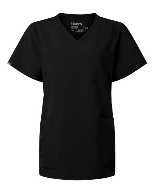 Hanes HSB002 Women's V-Neck 3 Pocket Scrub Top