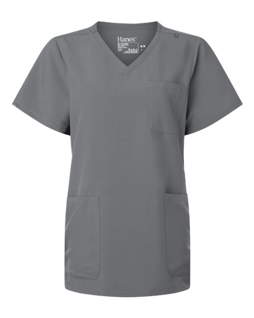 Hanes HSB002 Women's V-Neck 3 Pocket Scrub Top