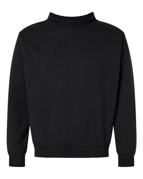 LAT 6928 Unisex Mock Neck Fleece Sweatshirt